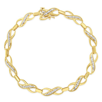 Haus Of Brilliance 10K Yellow Gold 1/4Ct Tdw Round Cut Infinite Love Diamond Bracelet (I-J, I3) 2 Vòng tay Haus Of Brilliance 10K Yellow Gold 1/4Ct Tdw Round Cut Infinite Love Diamond Bracelet (I-J