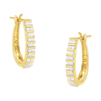 Haus Of Brilliance 10K Yellow Gold 1Ct. Tdw Diamond Hoop Earrings(I-J, I2-I3) 2 Bông tai Haus Of Brilliance 10K Yellow Gold 1Ct. Tdw Diamond Hoop Earrings(I-J
