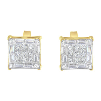 Bông tai Haus Of Brilliance 10K Yellow Gold 1Ct Tdw Diamond Stud Earrings (I-J