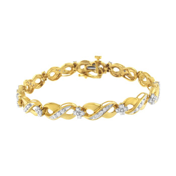 Haus Of Brilliance 10K Yellow Gold 1Ct Tdw Round Cut Diamond Infinite Love Bracelet (I-J, I2-I3) 2 Vòng tay Haus Of Brilliance 10K Yellow Gold 1Ct Tdw Round Cut Diamond Infinite Love Bracelet (I-J