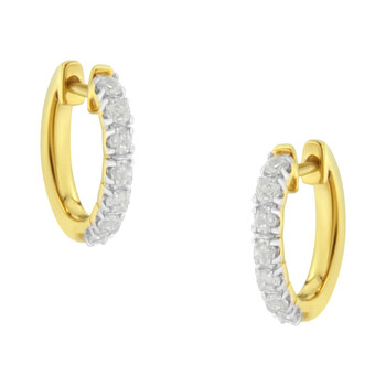 Haus Of Brilliance 10K Yellow Gold Diamond 1/2 Ct Tdw Diamond Huggy Earring(I-J, I2-I3) 2 Bông tai Haus Of Brilliance 10K Yellow Gold Diamond 1/2 Ct Tdw Diamond Huggy Earring(I-J