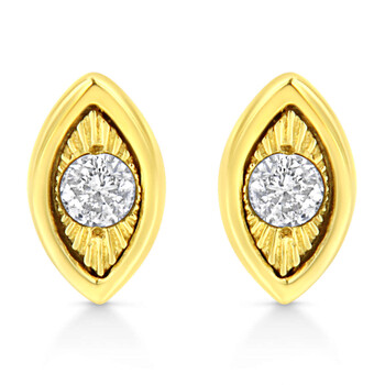 Bông tai Haus Of Brilliance 10K Yellow Gold Plated .925 Sterling Silver 1/10 Cttw Diamond Stud Earrings (K-L Color