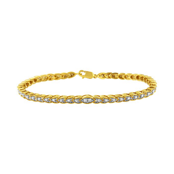 Vòng tay Haus Of Brilliance 10K Yellow Gold Plated .925 Sterling Silver 1 Cttw Prong-Set Diamond Pear Shape Link Bracelet - 7.25" chính hãng