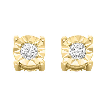 Bông tai Haus Of Brilliance 10K Yellow-Gold Plated Sterling Silver 1/10Ct. Tdw Round-Cut Diamond Miracle-Plated Stud Earrings (J-K