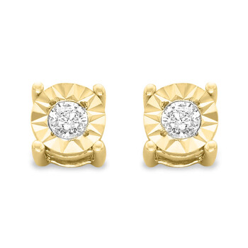 Haus Of Brilliance 10K Yellow Gold-Plated Sterling Silver 1/5Ct. Tdw Round-Cut Diamond Stud Earrings (J-K, I2-I3) 2 Bông tai Haus Of Brilliance 10K Yellow Gold-Plated Sterling Silver 1/5Ct. Tdw Round-Cut Diamond Stud Earrings (J-K