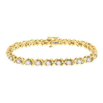 Vòng tay Haus Of Brilliance 10K Yellow Gold Plated Sterling Silver 1Ct Tdw Diamond Link Bracelet (J-K