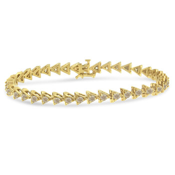 Vòng tay Haus Of Brilliance 10K Yellow Gold-Plated Sterling Silver 3Ct Tdw Diamond Tennis Bracelet (J-K