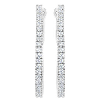 Haus Of Brilliance 10Kt White Gold 1/2Ct Tdw Diamond Hoop Earrings (I-J,I2-I3) 1 Bông tai Haus Of Brilliance 10Kt White Gold 1/2Ct Tdw Diamond Hoop Earrings (I-J