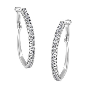 Haus Of Brilliance 10Kt White Gold 1Ct Tdw Diamond Hoop Earrings (I-J,I2-I3) 2 Bông tai Haus Of Brilliance 10Kt White Gold 1Ct Tdw Diamond Hoop Earrings (I-J