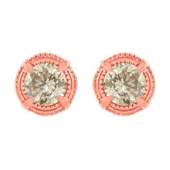 Haus Of Brilliance 14K Rose Gold Plated .925 Sterling Silver 1 Cttw Diamond Modern 4-Prong Solitaire Milgrain Stud Earrings 1 Bông tai Haus Of Brilliance 14K Rose Gold Plated .925 Sterling Silver 1 Cttw Diamond Modern 4-Prong Solitaire Milgrain Stud Earrings