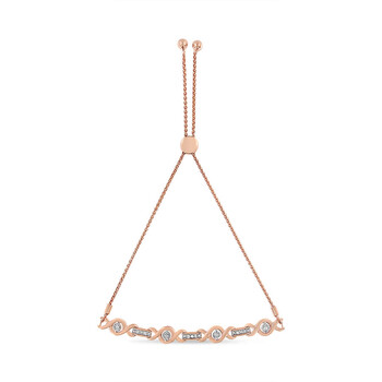 Vòng tay Haus Of Brilliance 14K Rose Gold Plated .925 Sterling Silver Channel Set Diamond Accent Twist 4Â-10Â Adjustable Bolo Bracelet chính hãng