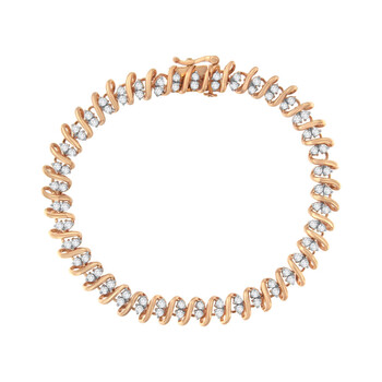 Haus Of Brilliance 14K Rose Gold Plated Sterling Silver 2 Cttw Diamond S Link Tennis Bracelet (J-K,I1-I2) 2 Vòng tay Haus Of Brilliance 14K Rose Gold Plated Sterling Silver 2 Cttw Diamond S Link Tennis Bracelet (J-K