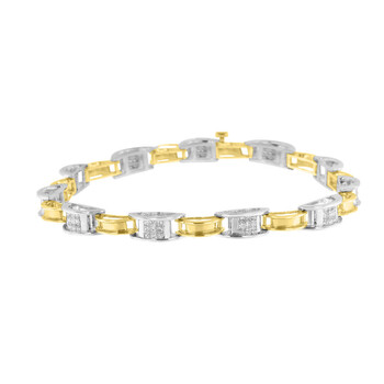 Haus Of Brilliance 14K Two-Tone Gold 1 Ct Tdw Diamond Chain Link Bracelet (H-I,S12-I1) 1 Vòng tay Haus Of Brilliance 14K Two-Tone Gold 1 Ct Tdw Diamond Chain Link Bracelet (H-I