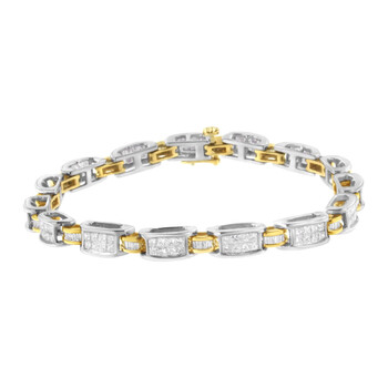 Haus Of Brilliance 14K Two-Tone Gold 3 Ct Tdw Diamond Link Bracelet (H-I, Si2-I1) 2 Vòng tay Haus Of Brilliance 14K Two-Tone Gold 3 Ct Tdw Diamond Link Bracelet (H-I