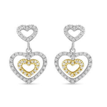 Haus Of Brilliance 14K Two Toned 1/2Ct. Tdw Round-Cut Diamond Earrings (H-I,Si1-Si2) 2 Bông tai Haus Of Brilliance 14K Two Toned 1/2Ct. Tdw Round-Cut Diamond Earrings (H-I