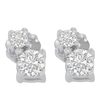 Bông tai Haus Of Brilliance 14K White Gold 1/2Ct Tdw Round Cut Diamond Earrings (H-I