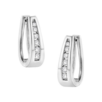 Haus Of Brilliance 14K White Gold 1/4 Cttw Channel-Set Brilliant Round-Cut Diamond Hoop Earrings (I-J, I2-I3) 2 Bông tai Haus Of Brilliance 14K White Gold 1/4 Cttw Channel-Set Brilliant Round-Cut Diamond Hoop Earrings (I-J