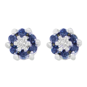 Bông tai Haus Of Brilliance 14K White Gold 1/4Ct. Tdw Round And Treated Blue Cut Diamond Earrings (I-J