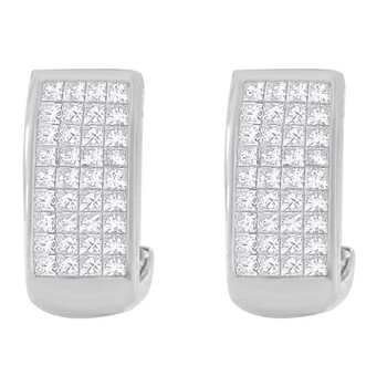 Haus Of Brilliance 14K White Gold 1Ct. Tdw Princess-Cut Diamond Earring (H-I,Vs2-Si1) 1 Bông tai Haus Of Brilliance 14K White Gold 1Ct. Tdw Princess-Cut Diamond Earring (H-I