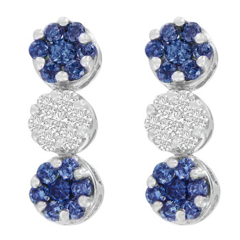 Haus Of Brilliance 14K White Gold 2Ct.Tdw Round And Treated Blue-Cut Diamond Earrings (H-I,Si1-Si2) 1 Bông tai Haus Of Brilliance 14K White Gold 2Ct.Tdw Round And Treated Blue-Cut Diamond Earrings (H-I