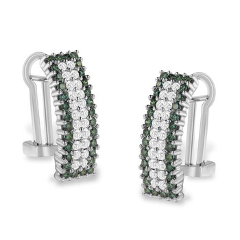 Bông tai Haus Of Brilliance 14K White Gold 2Ct. Tdw White And Treated Blue Diamond Earrings (H-I