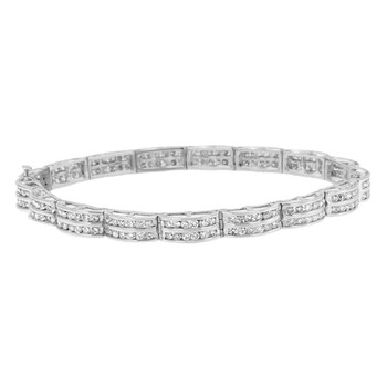 Vòng tay Haus Of Brilliance 14K White Gold 3 1/5Ct Diamond Link Bracelet (H-I