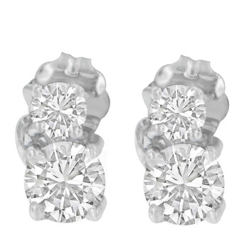Bông tai Haus Of Brilliance 14K White Gold 3/4Ct Tdw Round Cut Diamond Earrings (H-I