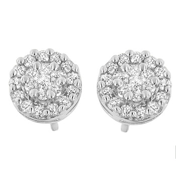 Bông tai Haus Of Brilliance 14K White Gold 3/4Ct Tdw Round-Cut Diamond Stud Earring (H-I