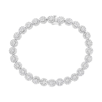 Haus Of Brilliance 14K White Gold 3 7/8Ct Tdw Diamond Link Bracelet (I-J, Si2-I1) 1 Vòng tay Haus Of Brilliance 14K White Gold 3 7/8Ct Tdw Diamond Link Bracelet (I-J