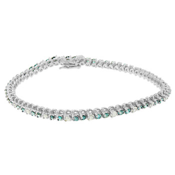 Haus Of Brilliance 14K White Gold 4 5/8Ct.Tdw White And Treated Blue Diamond Tennis Bracelet (H-I,I1-I2) 2 Vòng tay Haus Of Brilliance 14K White Gold 4 5/8Ct.Tdw White And Treated Blue Diamond Tennis Bracelet (H-I