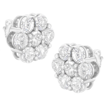 Bông tai Haus Of Brilliance 14K White Gold 4Ct Tdw Diamond Flower Earring (H-I