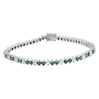 Vòng tay Haus Of Brilliance 14K White Gold 5 3/8Ct.Tdw White And Treated Blue Diamond Tennis Bracelet (H-I