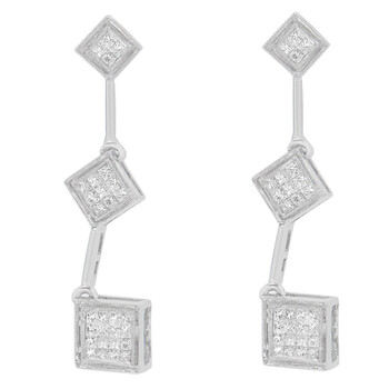 Haus Of Brilliance 14K White Gold 5/8Ct. Tdw Princess-Cut Diamond Earrings (H-I,Si1-Si2) 2 Bông tai Haus Of Brilliance 14K White Gold 5/8Ct. Tdw Princess-Cut Diamond Earrings (H-I