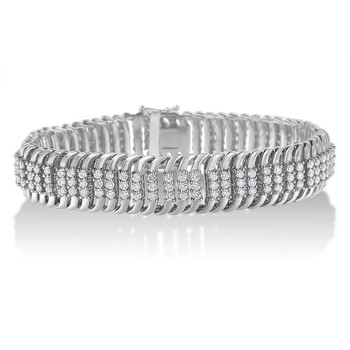 Vòng tay Haus Of Brilliance 14K White Gold 5 Ct Tdw Multi Row Diamond Bracelet (H-I