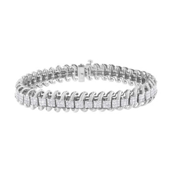 Vòng tay Haus Of Brilliance 14K White Gold 5Ct Tdw Diamond Tennis S- Link Bracelet (G-H