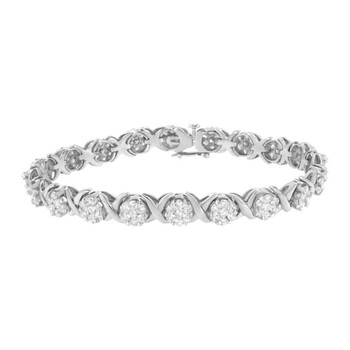 Haus Of Brilliance 14K White Gold 6 1/3 Cttw Diamond Cluster X-Link Bracelet (I-J, Si2-I1) 1 Vòng tay Haus Of Brilliance 14K White Gold 6 1/3 Cttw Diamond Cluster X-Link Bracelet (I-J
