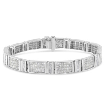 Vòng tay Haus Of Brilliance 14K White Gold 7Ct Tdw Geometric Pattern Diamond Link Bracelet (H-I