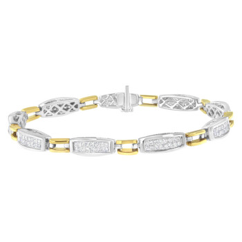 Vòng tay Haus Of Brilliance 14K Yellow And White Gold 2 Carat Tdw Channel-Set Diamond X-Link Bracelet (G-H