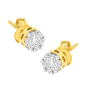 Bông tai Haus Of Brilliance 14K Yellow Gold 1/2Ct Tdw Round Cut Diamond Earrings (H-I