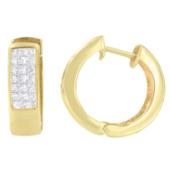 Haus Of Brilliance 14K Yellow Gold 1/3Ct. Tdw Diamond Hoop Earrings(H-I,Vs1-Vs2) 1 Bông tai Haus Of Brilliance 14K Yellow Gold 1/3Ct. Tdw Diamond Hoop Earrings(H-I