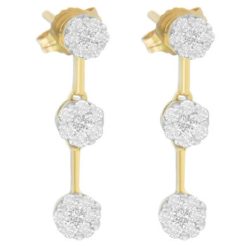 Bông tai Haus Of Brilliance 14K Yellow Gold 1Ct. Tdw Round Diamond Earring(H-I
