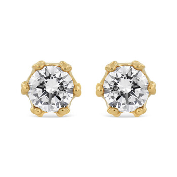 Bông tai Haus Of Brilliance 14K Yellow Gold 2.0 Cttw 6 Prong Set Diamond Hidden Halo Stud Earring (I-J Color