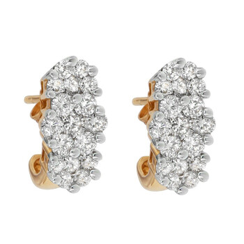 Bông tai Haus Of Brilliance 14K Yellow Gold 2 1/20Ct Tdw Round-Cut Diamond Cluster Earrings (I-J