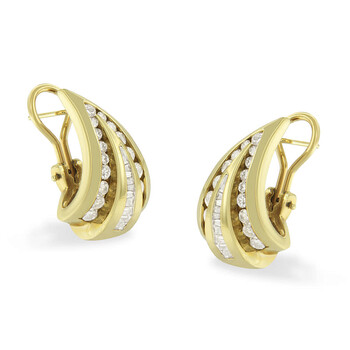 Bông tai Haus Of Brilliance 14K Yellow Gold 2 1/4 Ct. Tdw Diamond Huggy Earrings (I-J