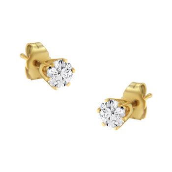 Bông tai Haus Of Brilliance 14K Yellow Gold 3/4Ct Tdw Diamond Solitaire 6 Prong Stud Earrings (I-J
