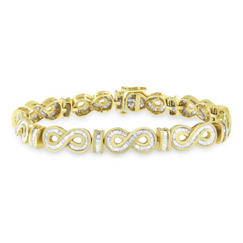 Vòng tay Haus Of Brilliance 14K Yellow Gold 3 7/8 Ct. Tdw Baguette-Cut Diamond Bracelet (G-H