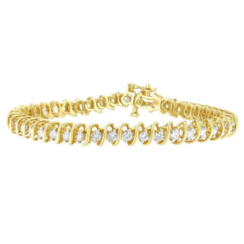 Haus Of Brilliance 14K Yellow Gold 3 Ct Tdw Round Cut Diamond Spiral Link Bracelet (H-I, Si2-I1) 2 Vòng tay Haus Of Brilliance 14K Yellow Gold 3 Ct Tdw Round Cut Diamond Spiral Link Bracelet (H-I