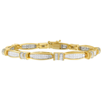 Haus Of Brilliance 14K Yellow Gold 3Ct Tdw Baguette And Princess Diamond Tennis Bracelet(H-I,Si1-Si2) 2 Vòng tay Haus Of Brilliance 14K Yellow Gold 3Ct Tdw Baguette And Princess Diamond Tennis Bracelet(H-I