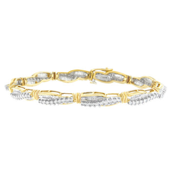 Vòng tay Haus Of Brilliance 14K Yellow Gold 3Ct Tdw Winding Love Diamond Link Bracelet (H-I