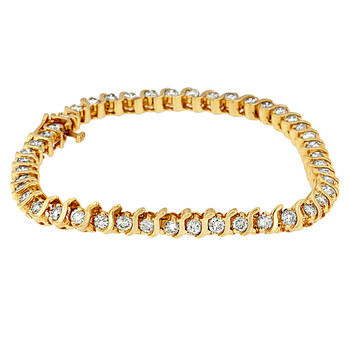 Vòng tay Haus Of Brilliance 14K Yellow Gold 4Ct Tdw Diamond S-Link Bracelet (H-I